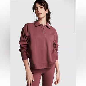 (3 for $18) PINK everyday fleece polo sweatshirto sweatshirt